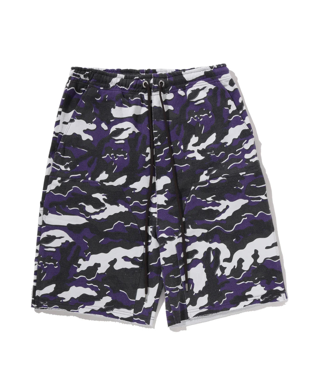 Glitch Woodland Camo Double Knee Relaxed Fit Sweat Shorts