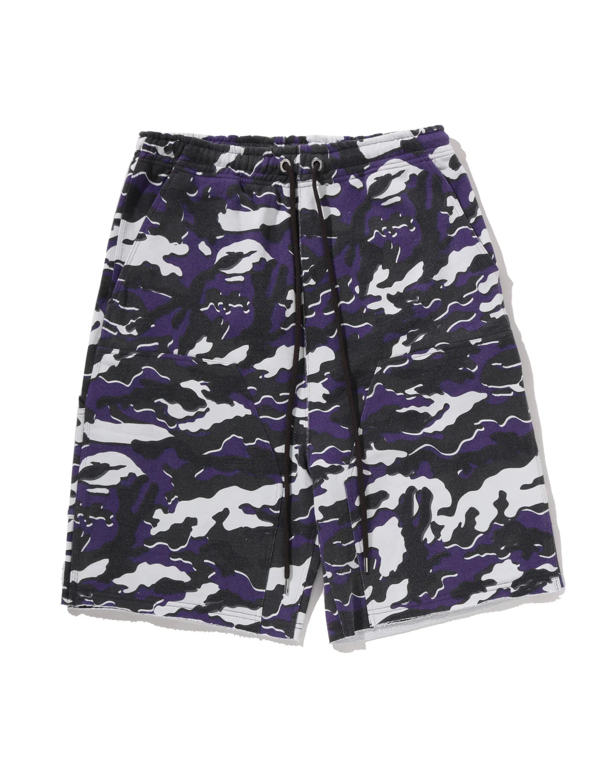 Glitch Woodland Camo Double Knee Relaxed Fit Sweat Shorts
