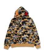 STA Over Print 1st Camo Mesh Shark Cropped Fit Full Zip Hoodie