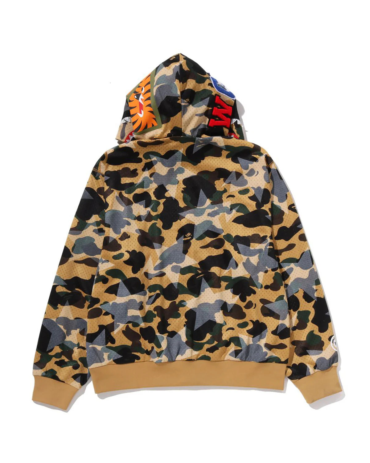 STA Over Print 1st Camo Mesh Shark Cropped Fit Full Zip Hoodie