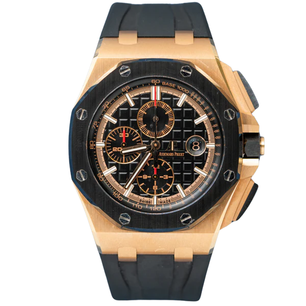 Audemars Piguet Ref. 26401RO.OO.A002.CA.02 44mm Rose Gold Black Dial Chronograph Black Subdials