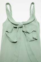 Silk midi dress with bow