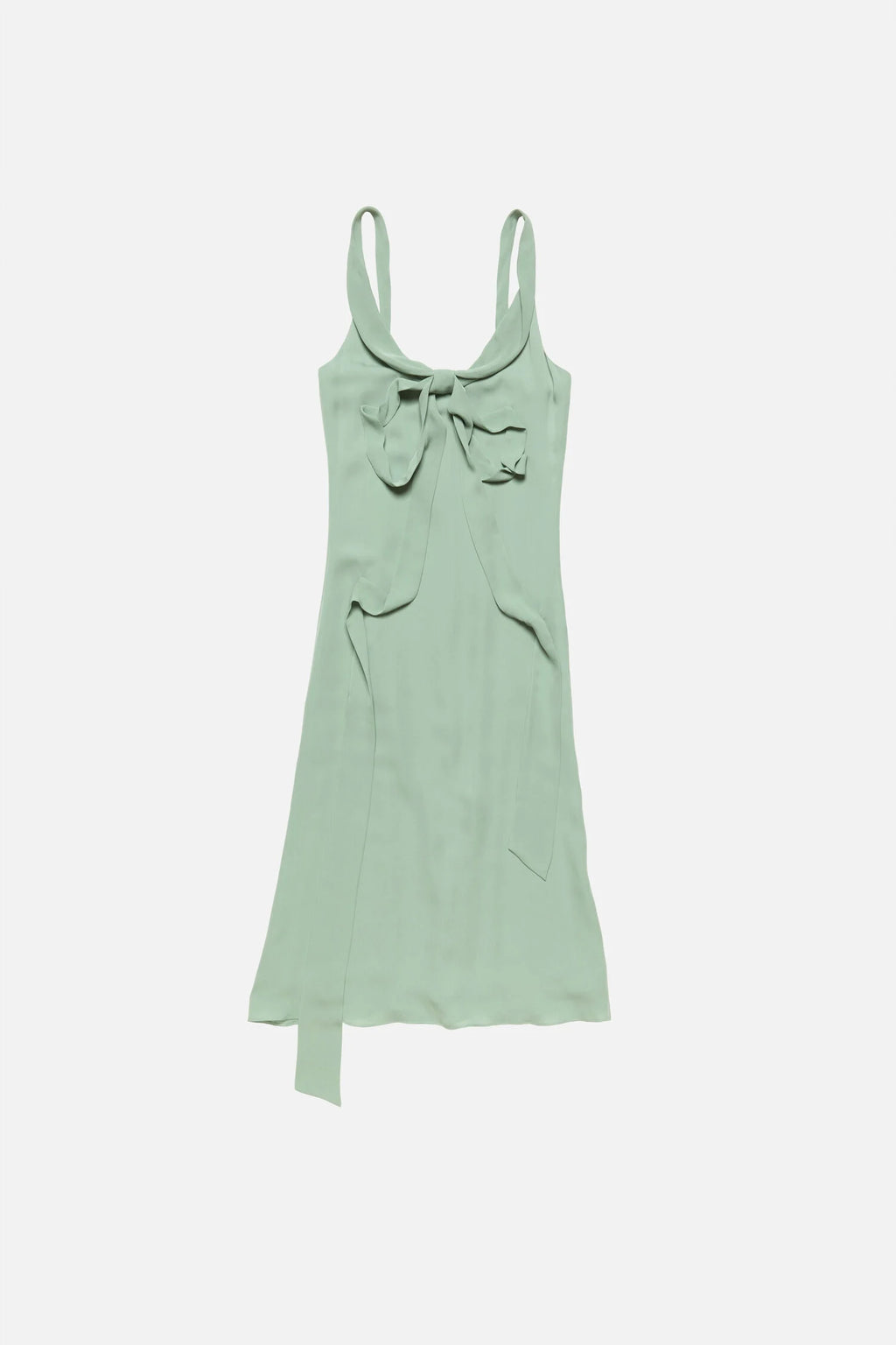 Silk midi dress with bow
