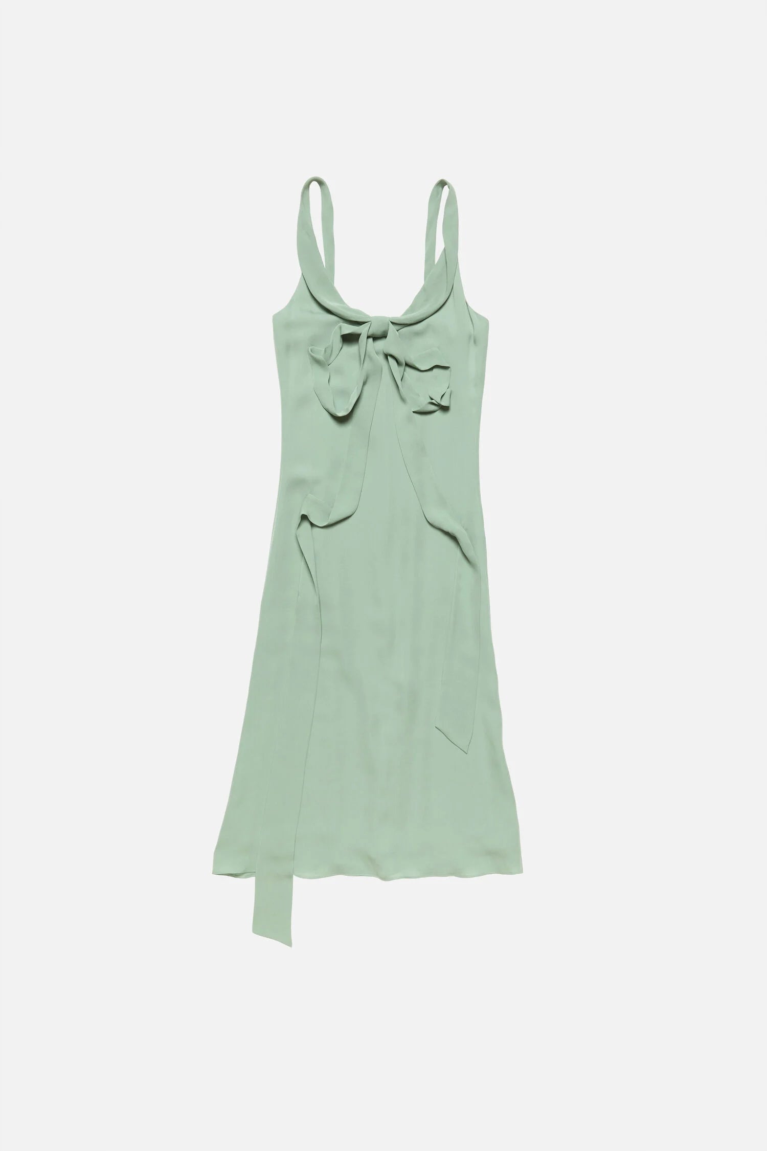 Silk midi dress with bow