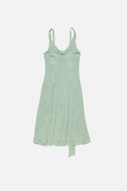 Silk midi dress with bow