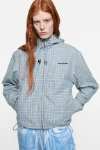 Hooded check jacket