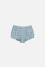 Gathered check shorts