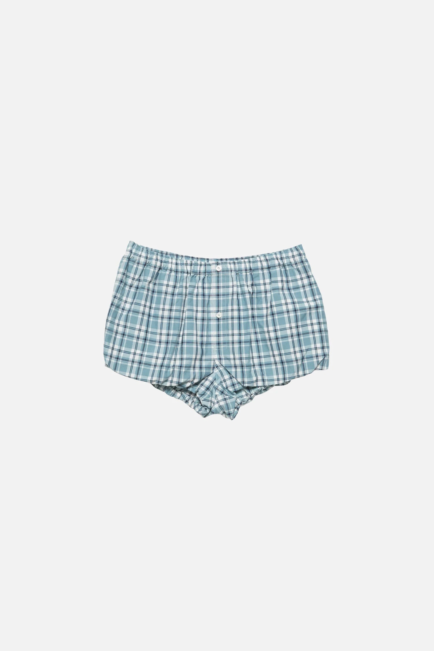 Gathered check shorts