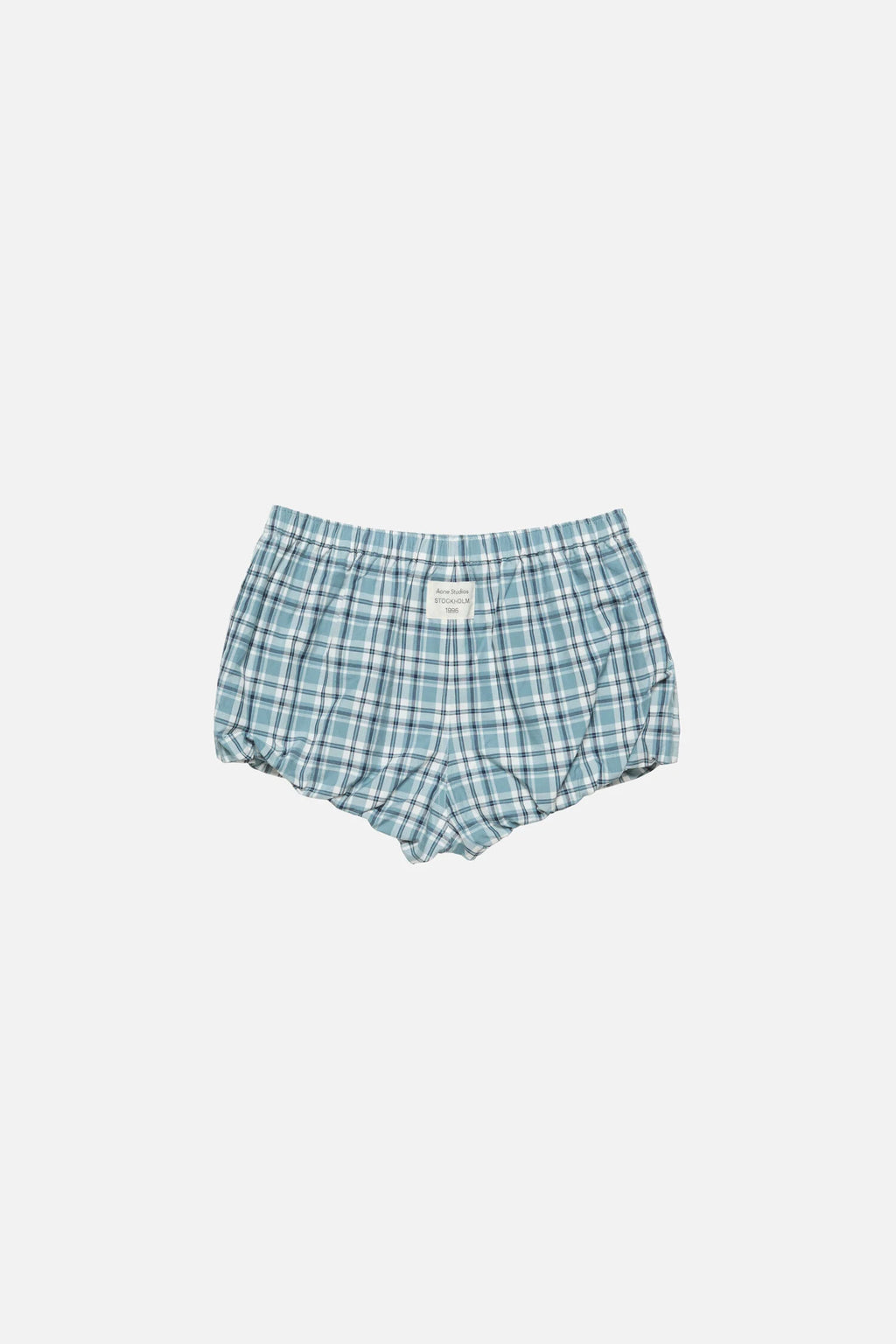 Gathered check shorts