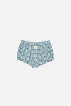 Gathered check shorts