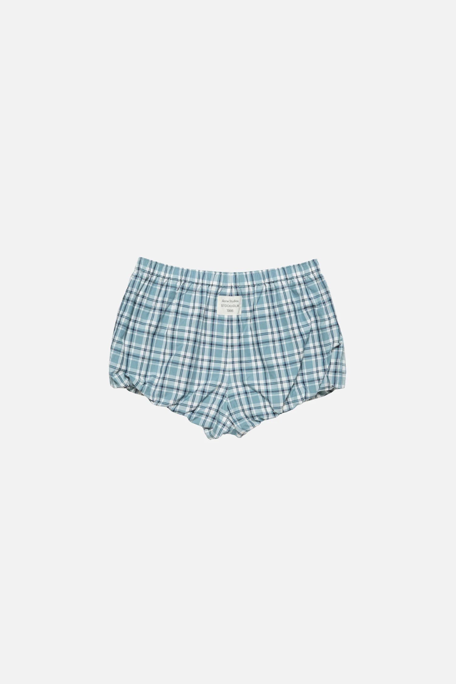 Gathered check shorts