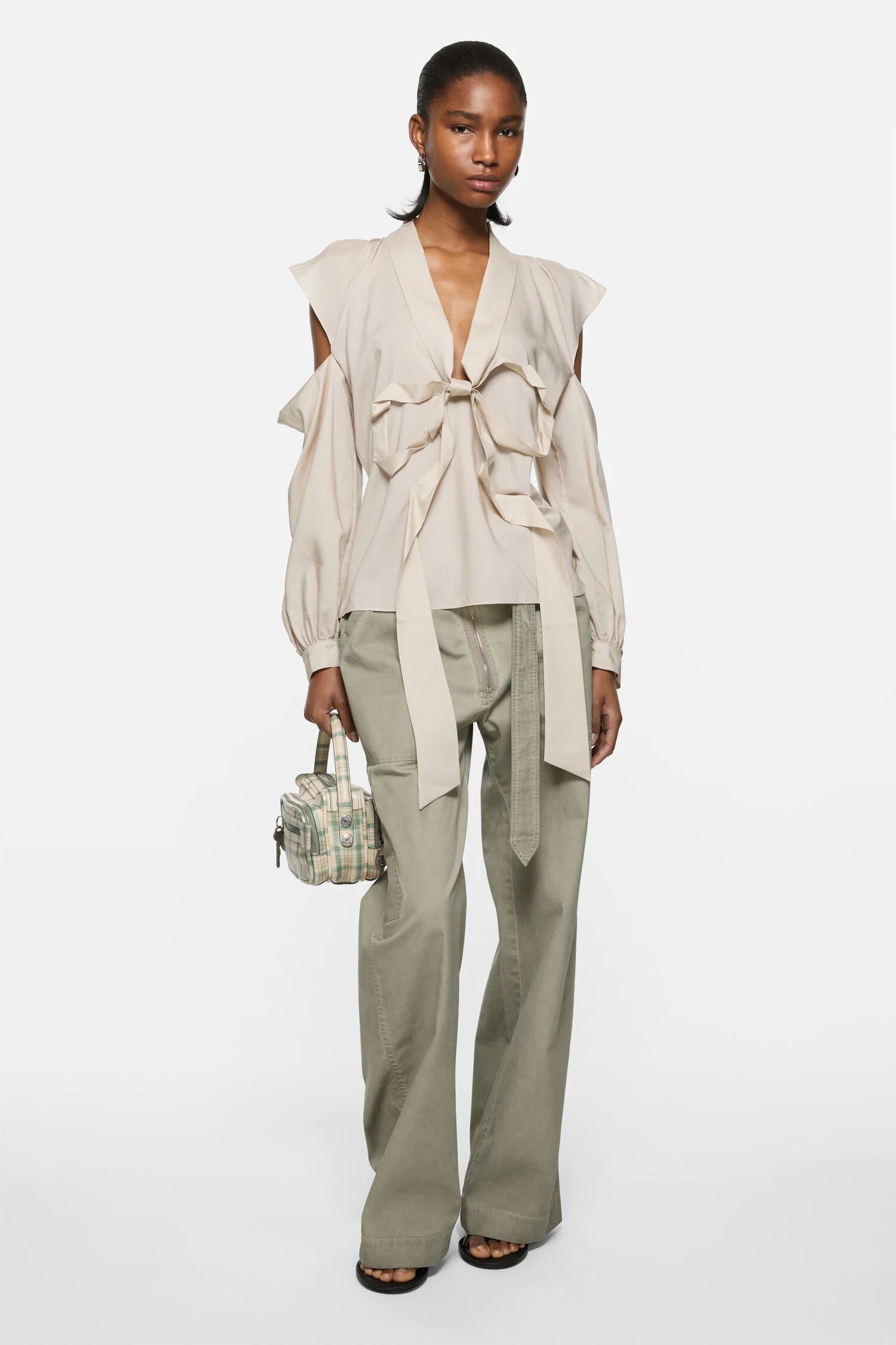Twill trousers with belt