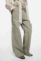 Twill trousers with belt