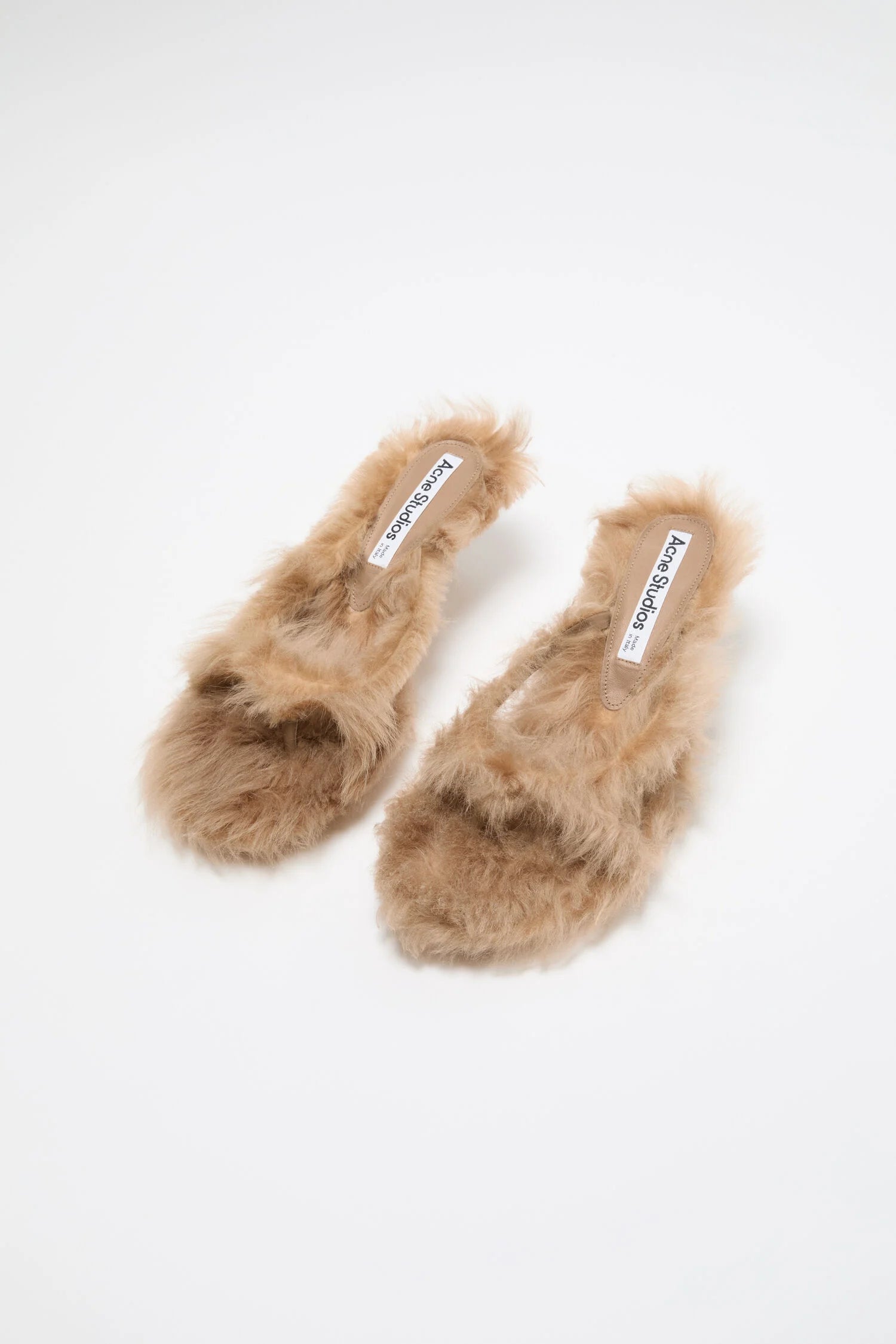 Furry kitten heel sandals