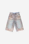 Glitter denim shorts