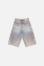 Glitter denim shorts