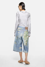Trompe-l’œil denim shorts