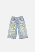 Trompe-l’œil denim shorts