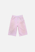 Pink denim shorts