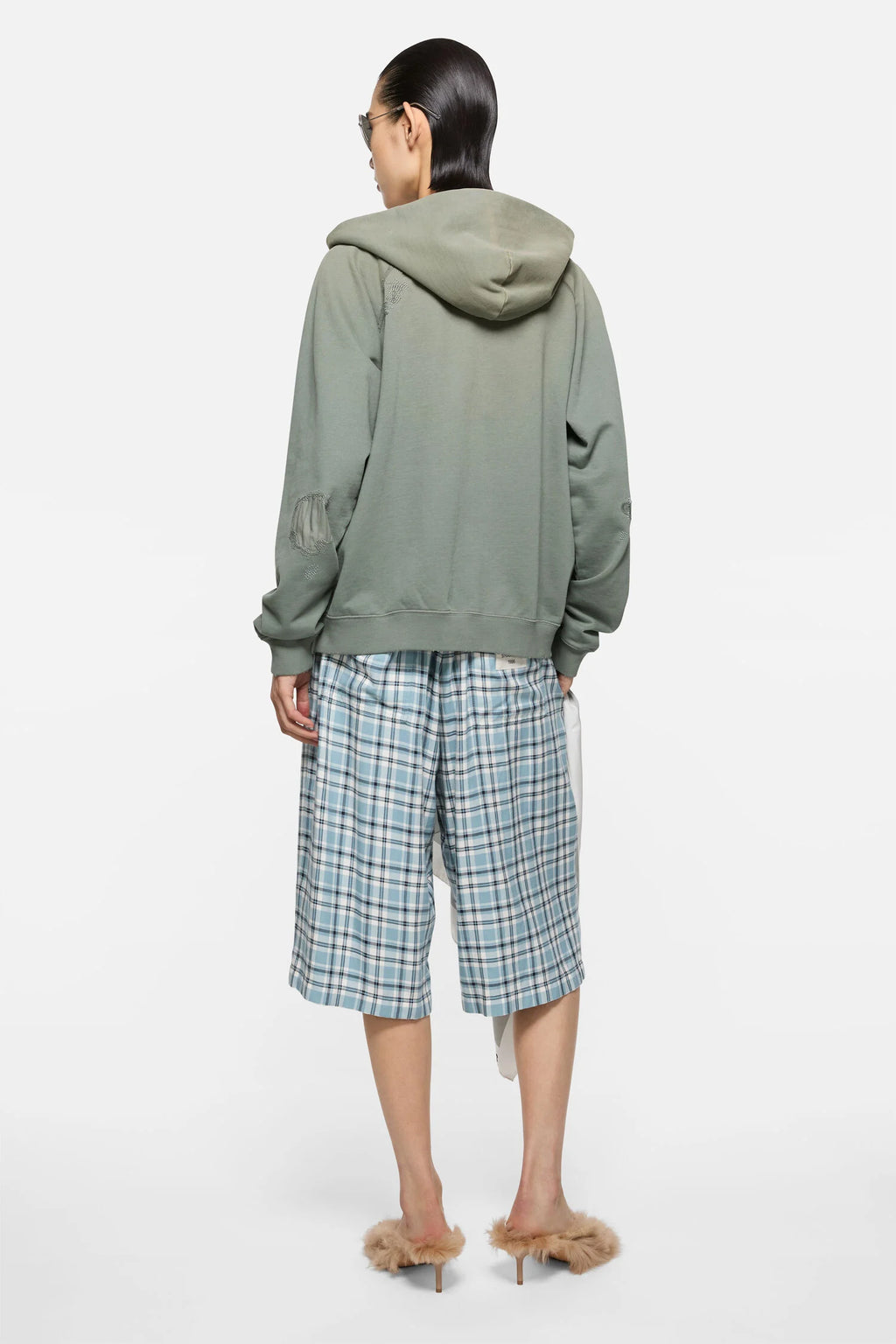 Mended fleece hoodie