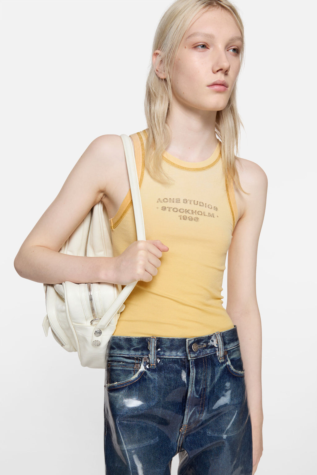Sprayed logo tank top