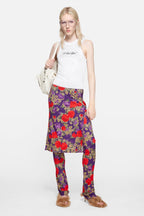 Crinkled printed tanktop