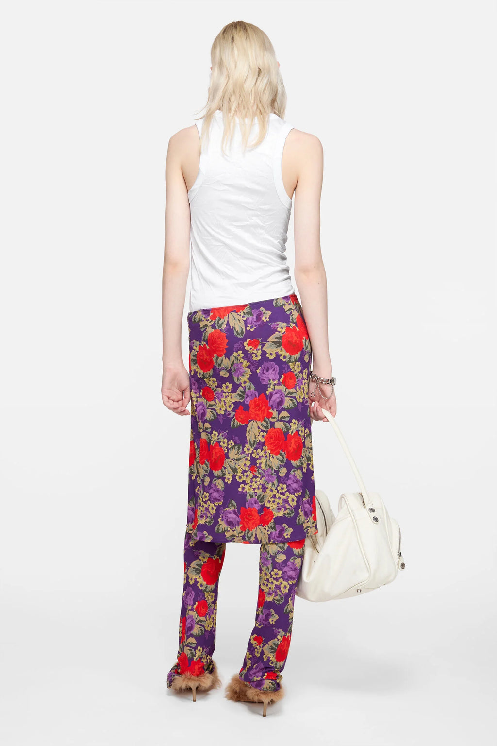 Crinkled printed tanktop