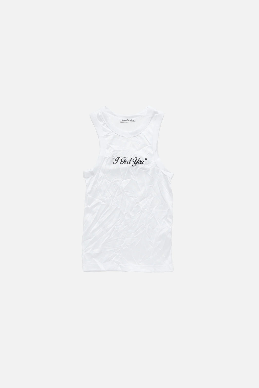 Crinkled printed tanktop
