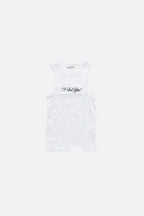 Crinkled printed tanktop