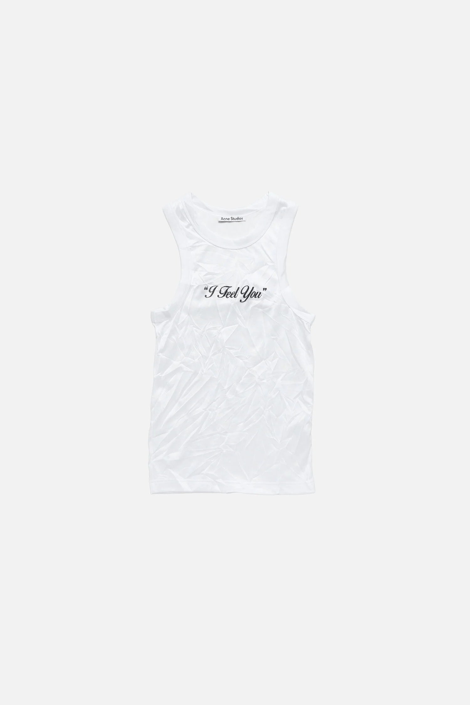 Crinkled printed tanktop