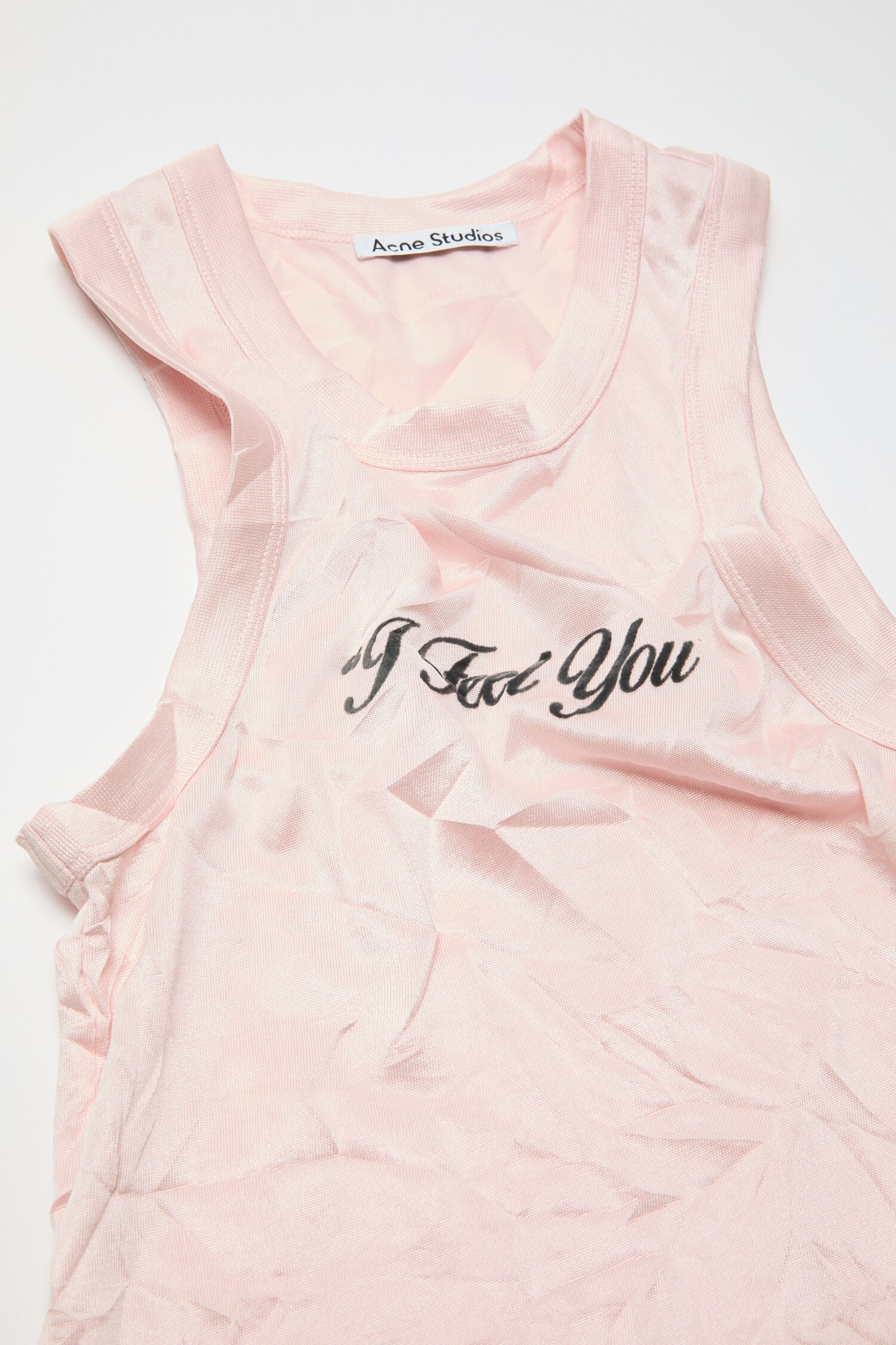Crinkled printed tanktop