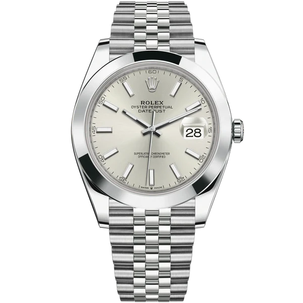 Rolex Datejust Ref. 126300 41mm Stainless Steel Silver Dial Smooth Bezel Jubilee Band