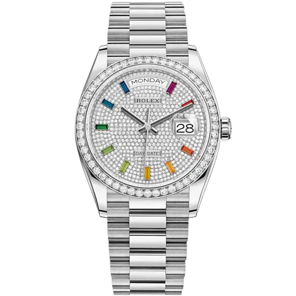 Rolex Day-Date  Ref. 28349RBR 36mm Pave Rainbow Dial