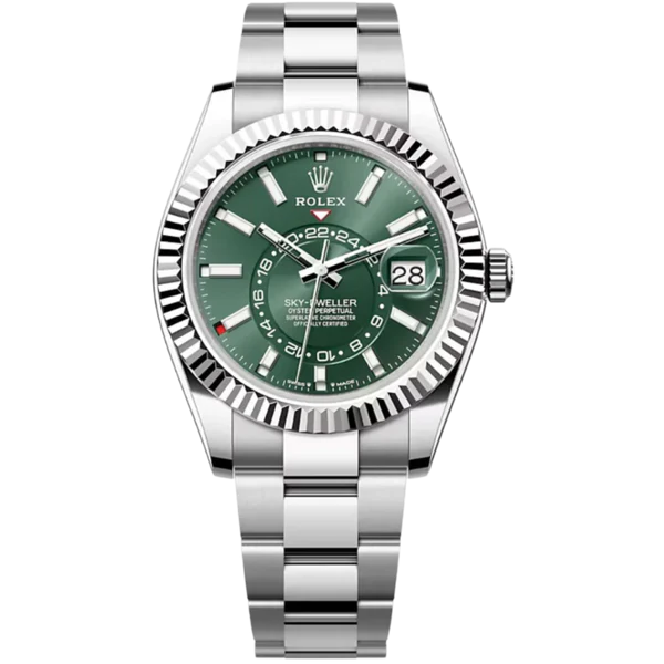 Rolex Skydweller Ref. 336934 Stainless Steel Green Dial on Oyster