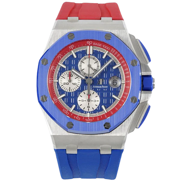 Audemars Piguet Ref. 26400SO.OO.A502CA.01 42MM Stainless Steel USA Edition (Red/Blue) Offshore with Blue Ceramic Bezel