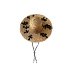 Chrome Hearts Cross Patch Thatched Beach Hat, Top
