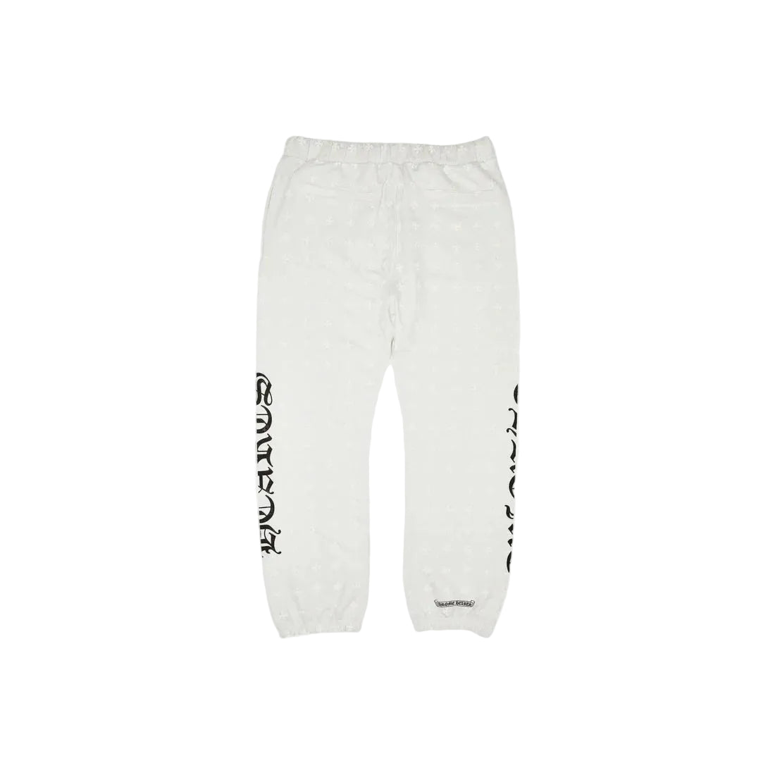 Chrome Hearts Cross Print Horse Shoe Logo White Sweat Pants