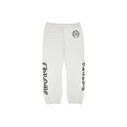 Chrome Hearts Cross Print Horse Shoe Logo White Sweat Pants
