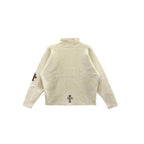 Chrome Hearts Knitted Cross Patch Sweater Cream Leopard