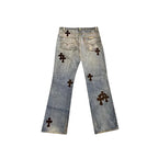 Chrome Hearts Made to Order Cross Carpenter Pants, Washed Blue and Black