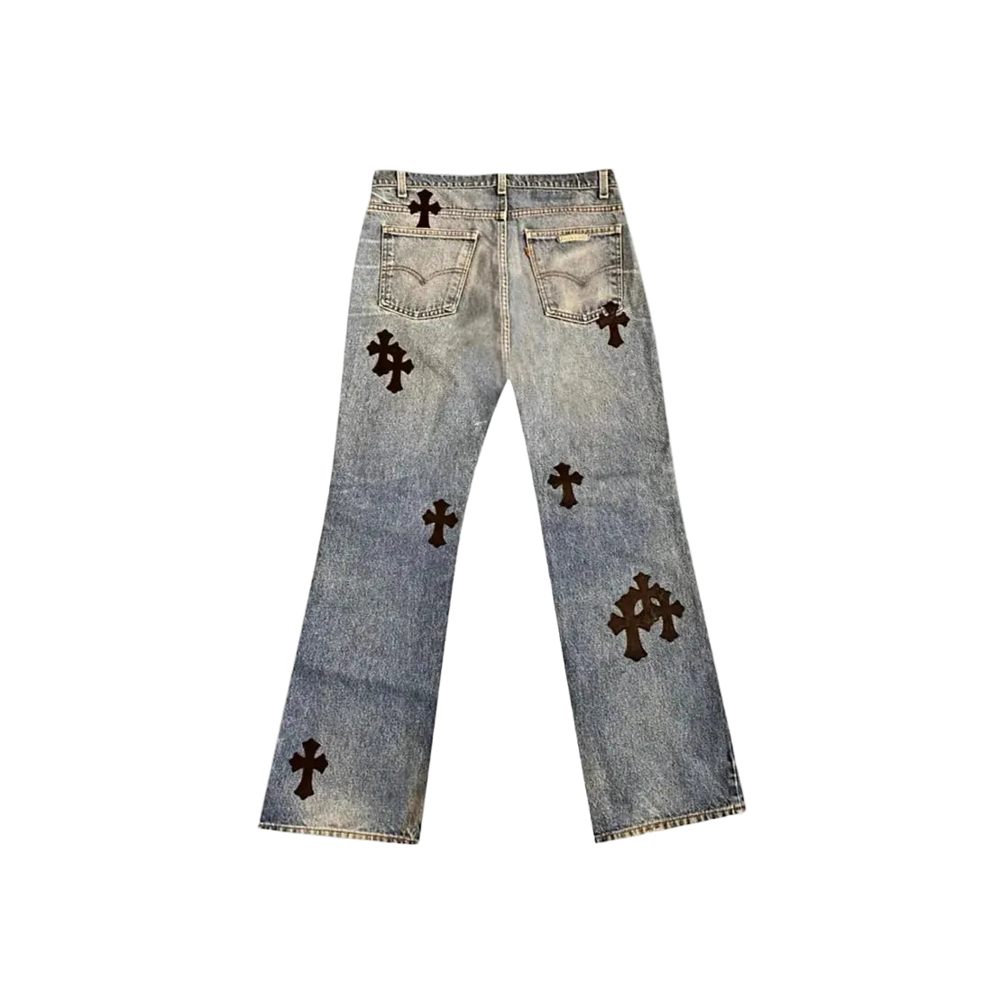 Chrome Hearts Made to Order Cross Carpenter Pants, Washed Blue and Black
