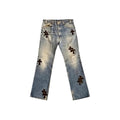 Chrome Hearts Made to Order Cross Carpenter Pants, Washed Blue and Black