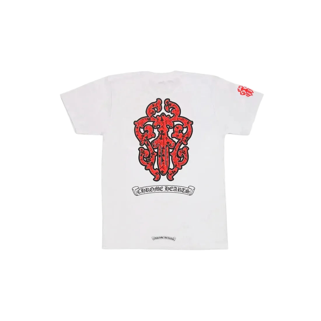 Chrome Hearts White Red Dagger Pocket Tee