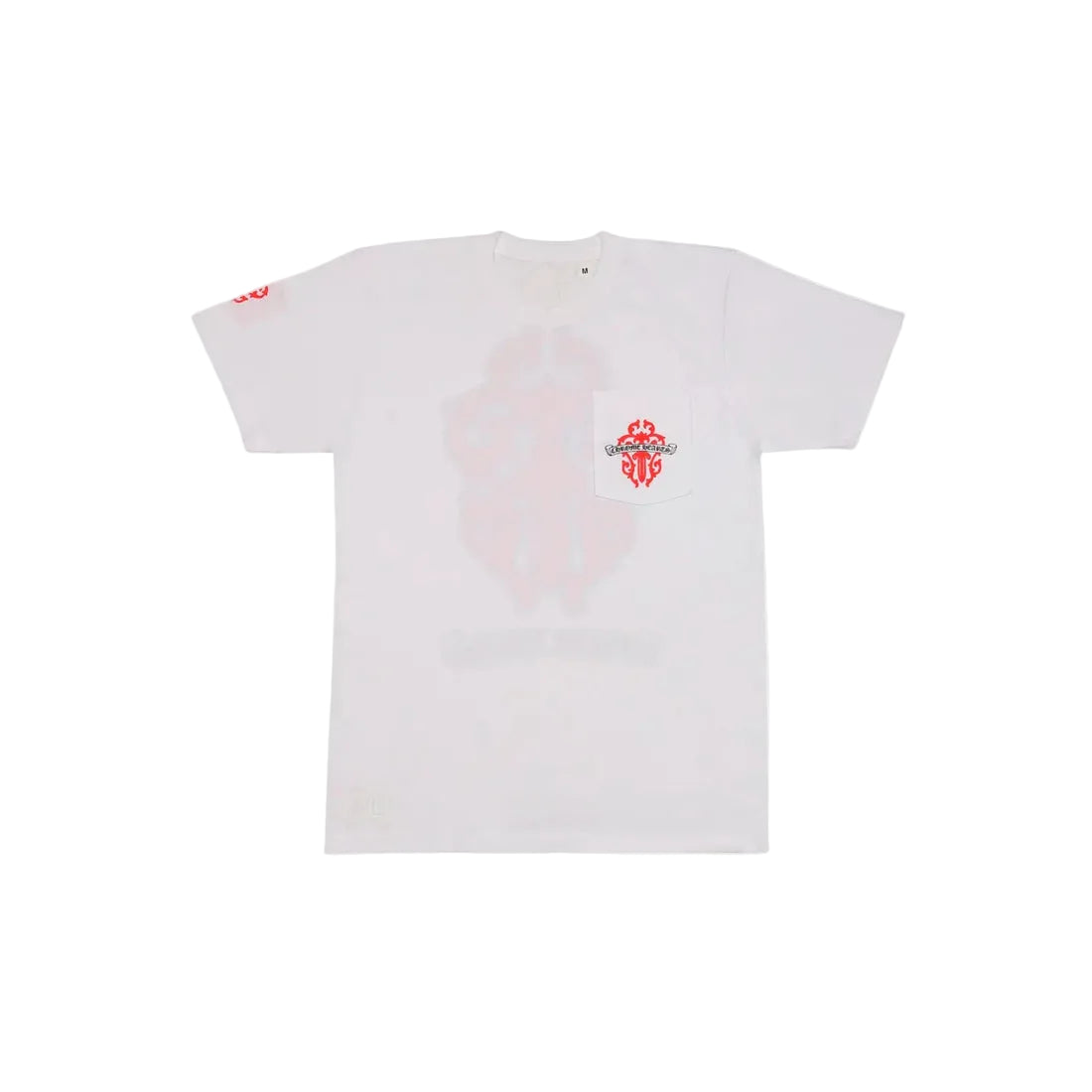 Chrome Hearts White Red Dagger Pocket Tee