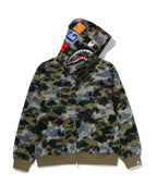 STA Over Print 1st Camo Mesh Shark Cropped Fit Full Zip Hoodie