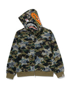 STA Over Print 1st Camo Mesh Shark Cropped Fit Full Zip Hoodie