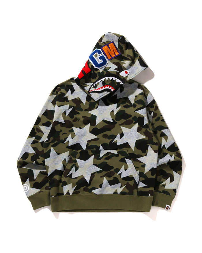 STA Over Print 1st Camo Shark Cropped Fit Pullover Hoodie