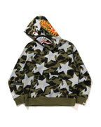 STA Over Print 1st Camo Shark Cropped Fit Pullover Hoodie
